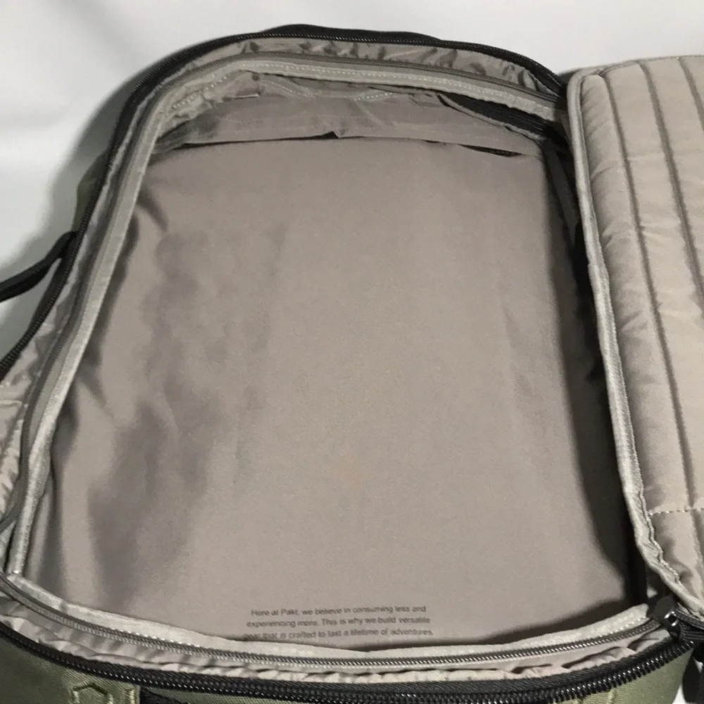 Pakt x Chase Reeves Army Green Travel Backpack Has Sling / Hip Strap